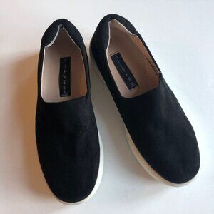 Steven By Steve Madden Womens Black Suede Hilda Platform Slip-On Sneakers Size 8